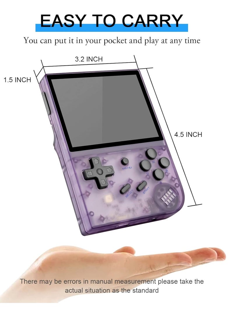 ANBERNIC  Anbernic RG35XX Handheld Game Console Retro Games Consoles with 3.5 Inch IPS Screen 64G TF Card 5474 Classic Games 2100mAh Battery Support Linux, HDMI and TV Output Purple  - Image 2
