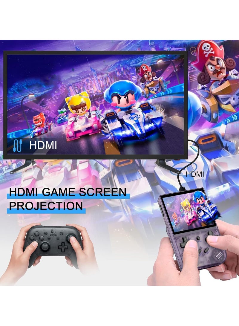 ANBERNIC  Anbernic RG35XX Handheld Game Console Retro Games Consoles with 3.5 Inch IPS Screen 64G TF Card 5474 Classic Games 2100mAh Battery Support Linux, HDMI and TV Output Purple  - Image 5