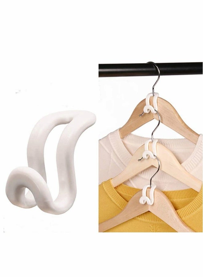 Clothes Hanger Connector Hooks, 60 PCS Outfit Hangers, Hanger Extender Clips, Cascading Hanger Hooks, Velvet Huggable Hangers Accessory, Heavy Duty Space Saving for Closet  - Image 1