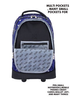 Wires 3 Piece Kids School Trolley Bag laptop compartment Big Wheels With Lunch bag & Pencil Case  - Image 3