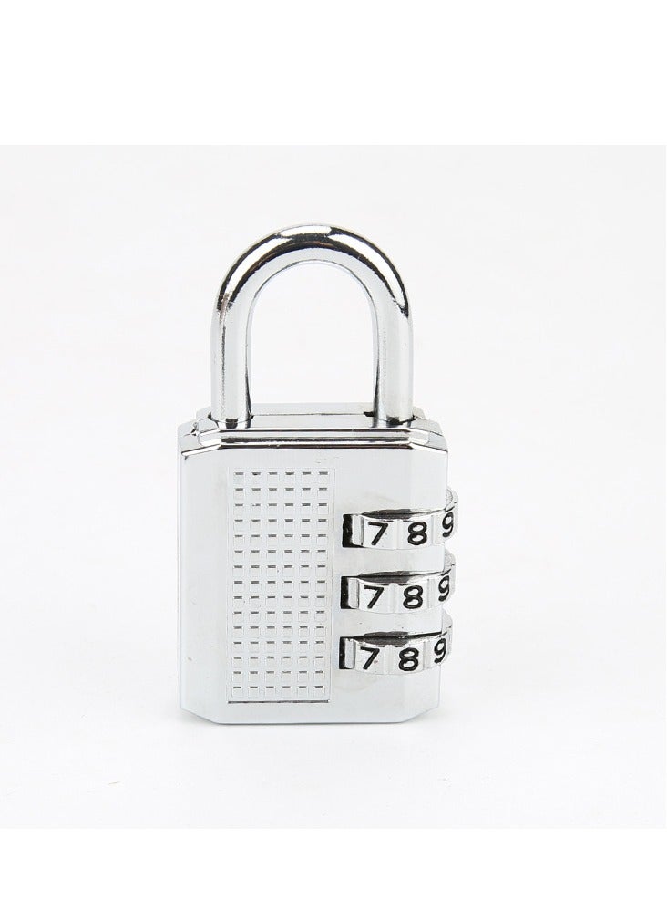 3 Digit Small Combination Lock Small Padlock for Mini Lockers, Travel Padlocks, Diary, Boxes, Luggage, Backpacks, Silver  - Image 1