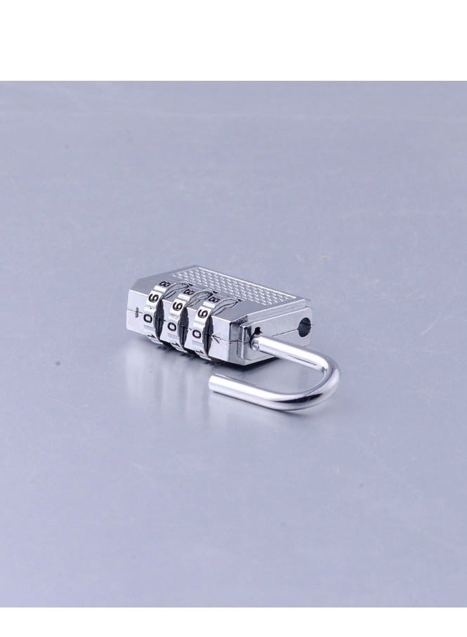 3 Digit Small Combination Lock Small Padlock for Mini Lockers, Travel Padlocks, Diary, Boxes, Luggage, Backpacks, Silver  - Image 2