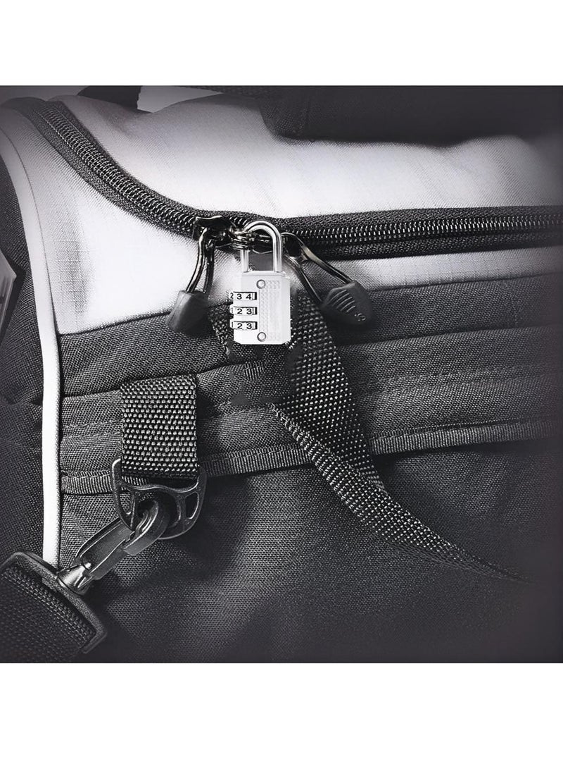 3 Digit Small Combination Lock Small Padlock for Mini Lockers, Travel Padlocks, Diary, Boxes, Luggage, Backpacks, Silver  - Image 5