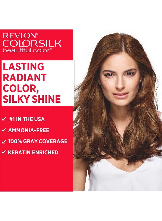 Revlon Colorsilk Beautiful Color, Permanent Hair Color With Keratin, 40Ml + 40Ml + 11.8Ml - Medium Brown 4N (Pack Of 1) - Image 5