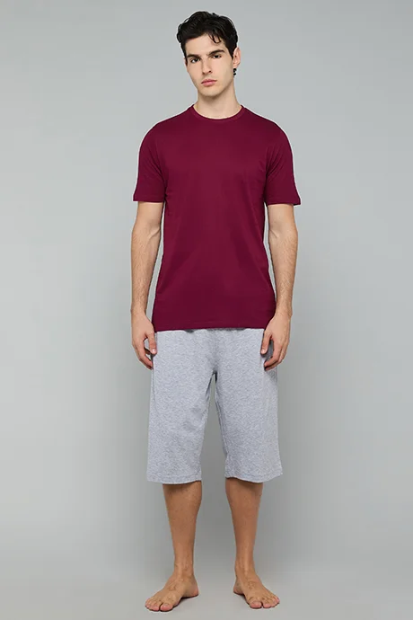 R&B Solid Lounge Shorts with Drawstring Waist