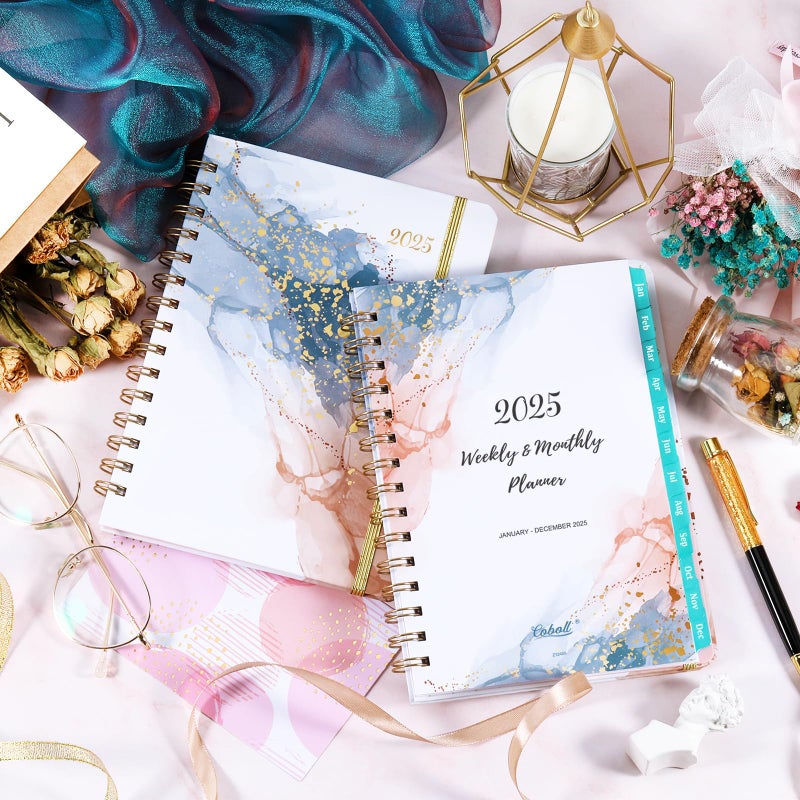 Coboll Planner 2025-2025 Planner Weekly and Monthly from January 2025 - December 2025, 8.5'' X 6.4'', 2025 Planner 12 Month with Monthly Tabs, Elastic Closure, Back Pocket - Image 2