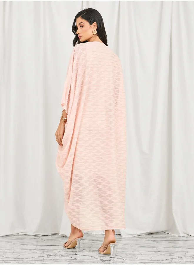 ستايلي Textured O Ringer Ruched Detail Kaftan Dress