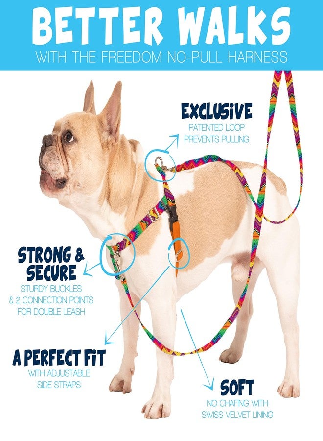 2 Hounds Design - Freedom No-Pull Harness & Training Leash in Pink and Purple | Dual Leash Loops, No Pulling on Walks | Lined to Prevent Chaffing | for Large Sized Dogs (Size M, Chest 24”- 28”) - Image 2