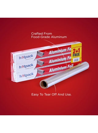 Hotpack Aluminium Foil 45cm X 3.75 Metre 11 Micron 2+1 Free Offer Pack - view 4