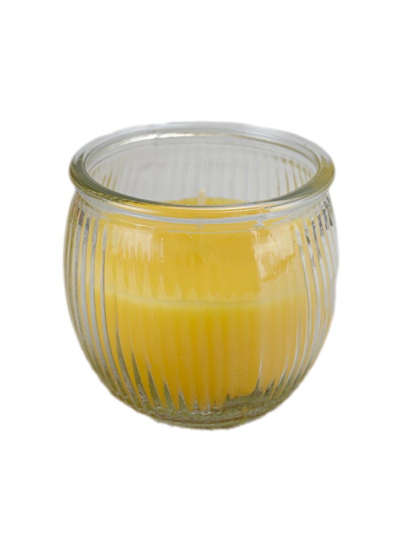 Realistic Bright Yellow Tea Light Candles In Tumbler, Unscented Decorative Jar Candles, Pressed Wax Candle Jar, Decorative Tumbler Candles For Home Decor, Weddings, Birthdays - 2.5 Inches - Yellow - Image 1