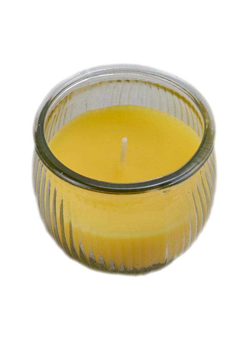 Realistic Bright Yellow Tea Light Candles In Tumbler, Unscented Decorative Jar Candles, Pressed Wax Candle Jar, Decorative Tumbler Candles For Home Decor, Weddings, Birthdays - 2.5 Inches - Yellow - Image 2