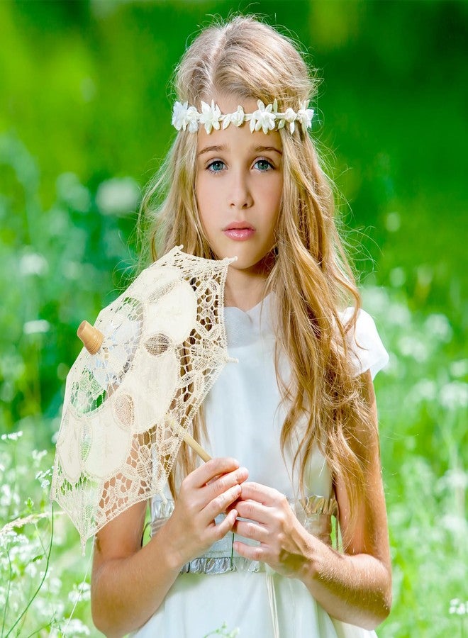 تودمومي مظلة تودمومي العتيقة المصنوعة من الدانتيل - مظلة يدوية الصنع بمقبض خشبي، خفيفة الوزن وسهلة الحمل، مثالية لحفلات الزفاف، وحفلات الخطوبة، وتزيين حفلات الشاي، مصنوعة من القطن والخشب. - Image 3