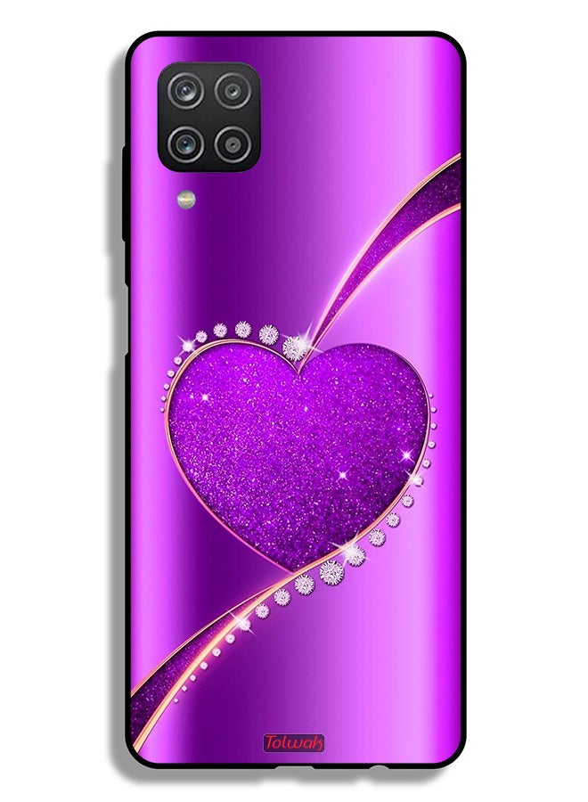 Tolwak Samsung Galaxy M12 Protective Case Cover Glitter Heart - Image 1