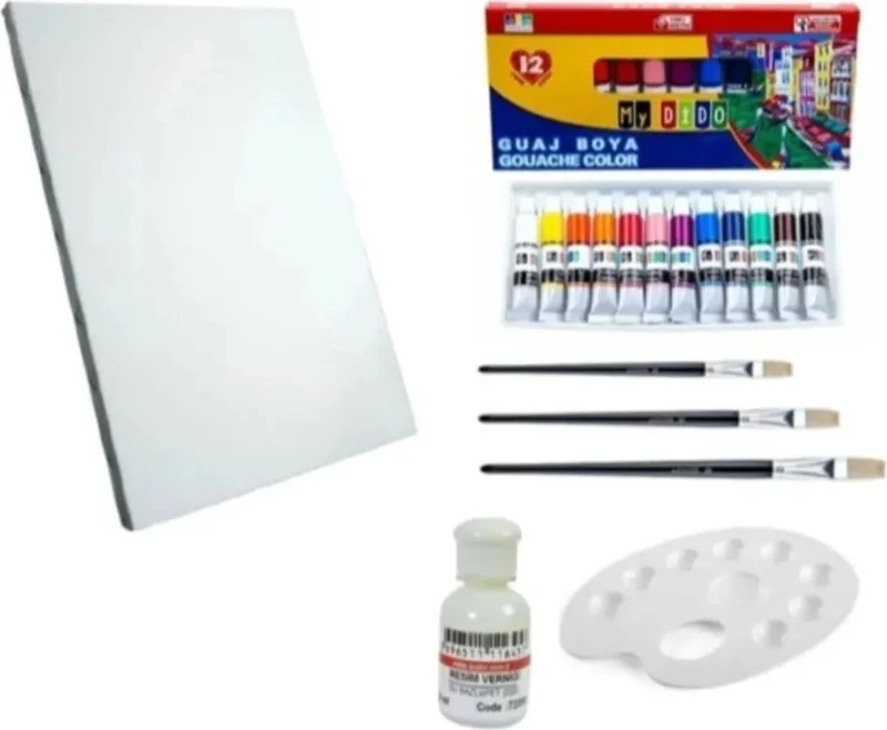 Tüftürük Tufturuk Gouache Paint Set 35X50 Canvas Painting Set