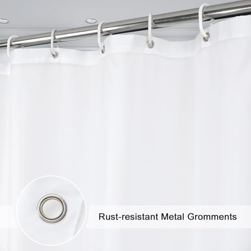 EurCross Solid White Shower Curtain 72 x 72inches Long, Water-Resistant Fabric Shower Curtain Liner for Bathroom - Image 5