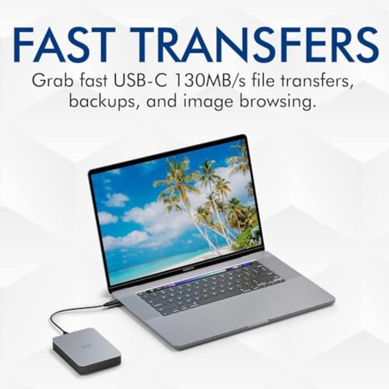 محرك أقراص ثابتة محمول للكمبيوتر الشخصي وأجهزة Mac، بلاستيك معاد تدويره بعد الاستهلاك، فضي قمر، USB-C 3.2، سعة 1 تيرابايت مع Adobe All Apps Plan وخدمات الإنقاذ - Image 4