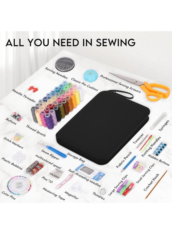 Sewing Kit for Adults,Needle and Thread Kit for Sewing,Professional Sewing Supplies Accessories with Tailor Scissors,38XL Thread,Yarn Snips and More for Travel Home Beginners - Image 2