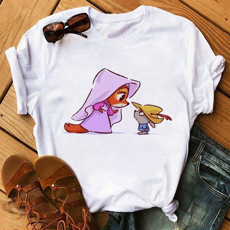 Cross-border supply T-shirt printed T-shirt women's short-sleeved women's clothing - Image 1