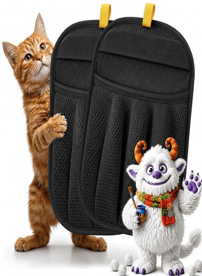 2 PCS Upgraded Pet Hair Removal Gloves with Snug Elastic Wrist Electrostatic Five-Finger Reusable Fur Remover for Cats & Dogs, Effortless Cleaning Tool for Couch, Carpet, Clothing & Car Seats - Image 1