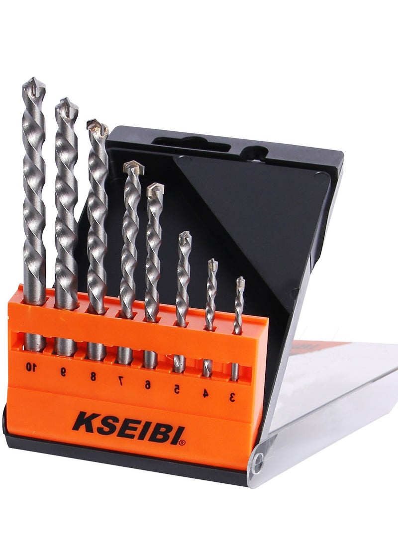 KSEIBI - Concrete Drill Bits Set, 8-Piece with Durable Plastic Case – Precision Tools for Masonry and Hard Surfaces - Image 1
