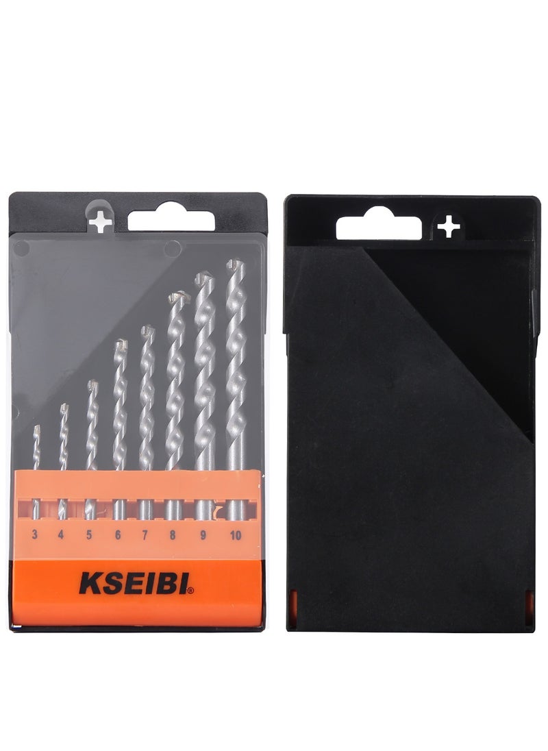 KSEIBI - Concrete Drill Bits Set, 8-Piece with Durable Plastic Case – Precision Tools for Masonry and Hard Surfaces - Image 1