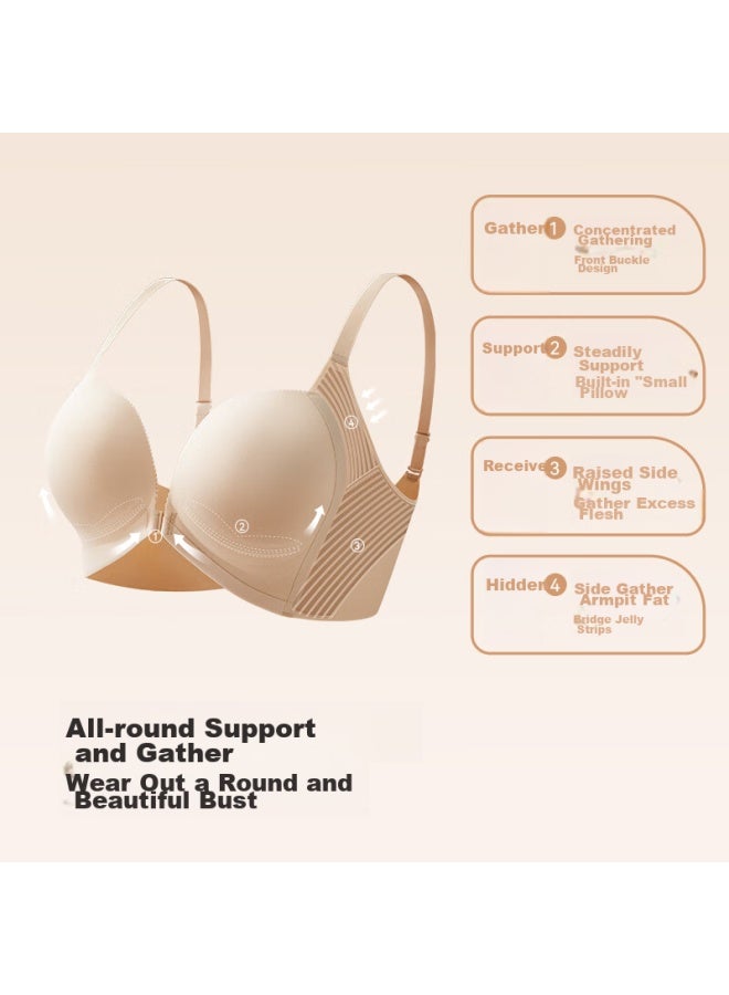 Luckmeey Push-up Front Closure Bra, Thin And Backless, Seamless Brassiere For Small Black, Size S - Image 1