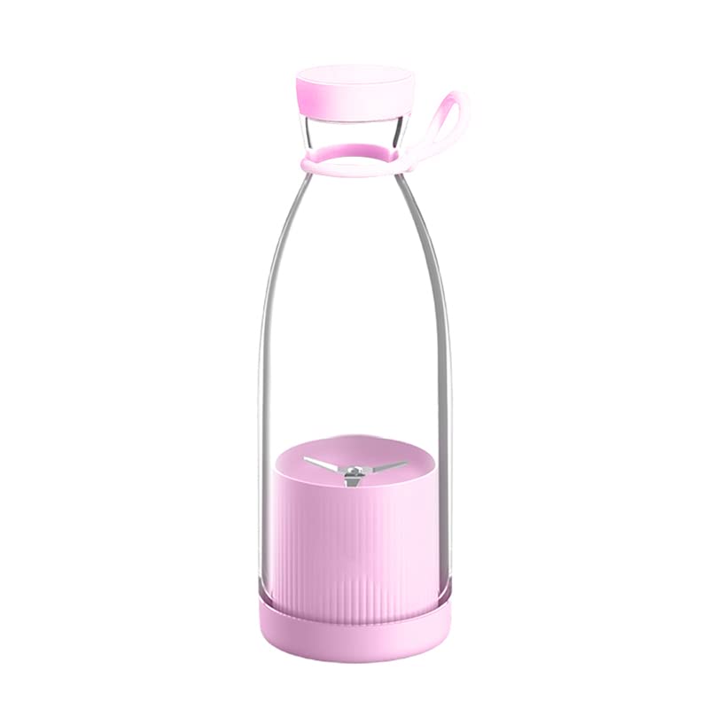 Marrone Portable USB JUICER Electric USB Juice Maker Mixer Bottle Blender Grinder Mixer6Blades Rechargeable BottleShake Fruit Vegetable Grinder for Home Pink - Image 1