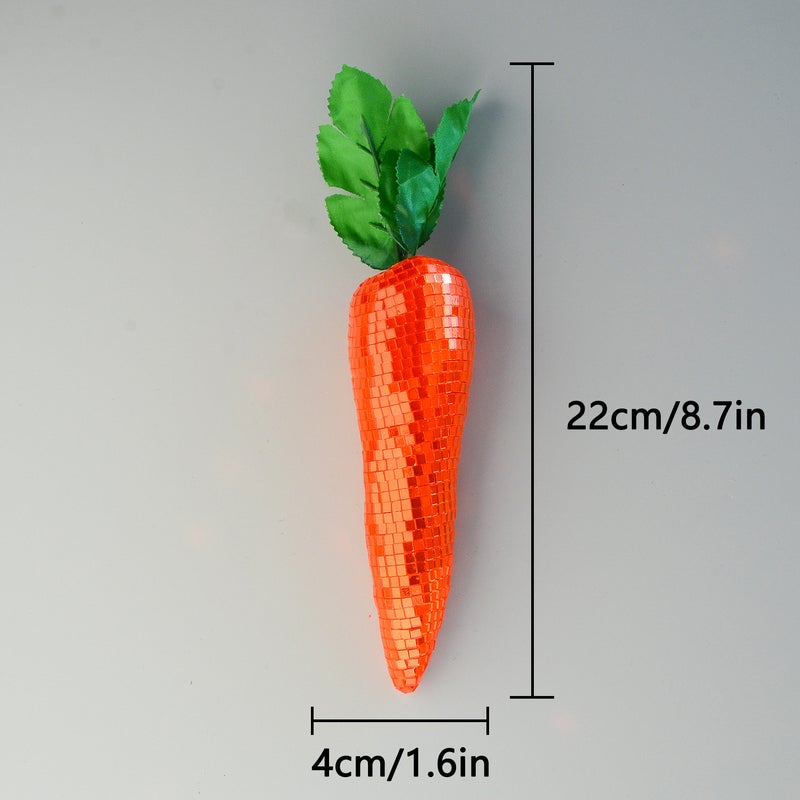 Mirror Fruit Vegetable Decor Ornaments Shiny Sequins Pear Apple Carrot Bell Pepper Tabletop Figurine Retro Party Home Kitchen Bar Decor Photo Prop - Image 3