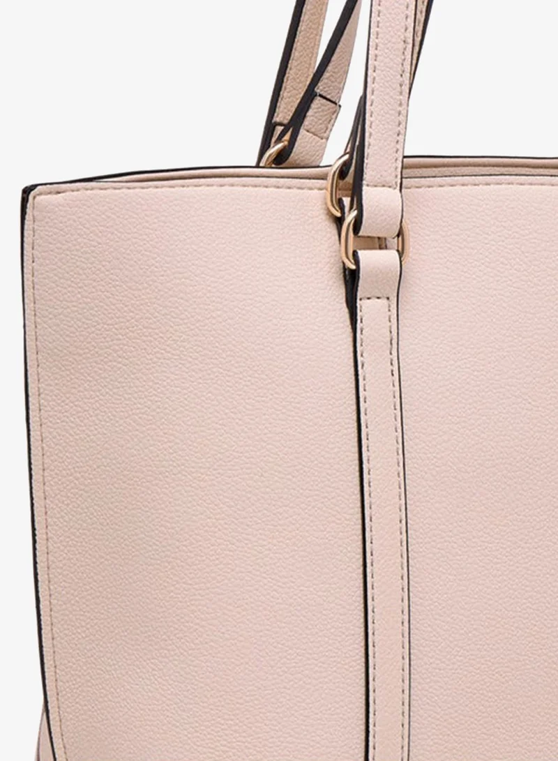 Celeste BURGUNDY Women Monogram Textured Tote Bag with Zip Closure and Double Handle for Women | Best Price UAE
