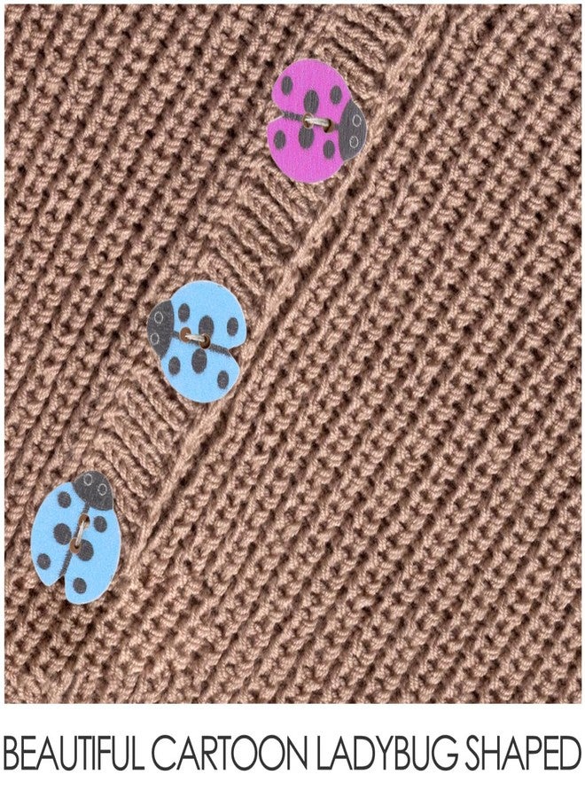 أموسفون أزرار خشبية على شكل خنفساء من آموسفن، مطلية، بفتحتين، مثالية للخياطة، وسجل القصاصات، ومشاريع الحرف اليدوية، 100 قطعة - Image 5