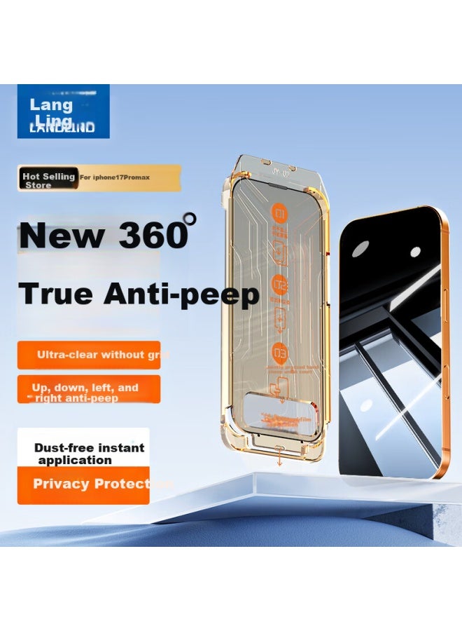Langling Privacy Screen Protector For Iphone 17 Pro Max, Anti-peeping Tempered Glass Film For Apple 17 Phone, 360° Privacy Protection, Hd Clear Glass, Shatterproof, Wear-resistant Protective Film