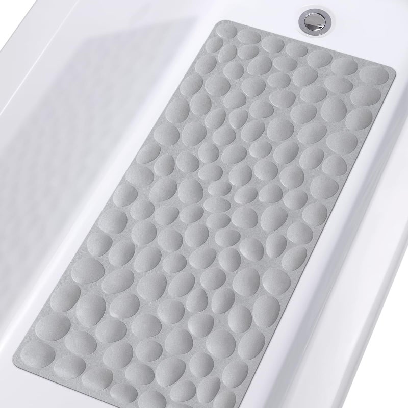 NonSlip Bathtub Mat OTHWAY Soft Rubber Bathroom Bathmat with Strong Suction Cups Grey