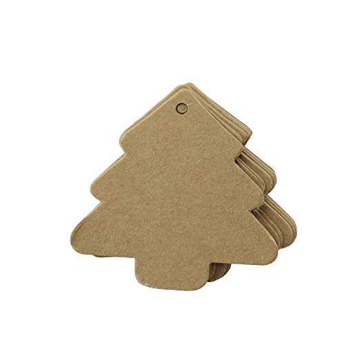 BinaryABC Christmas Tree Gift Tags,Paper Tags,Price Tags with String,DIY Kraft Blank Hang tag 150pcs - Image 2