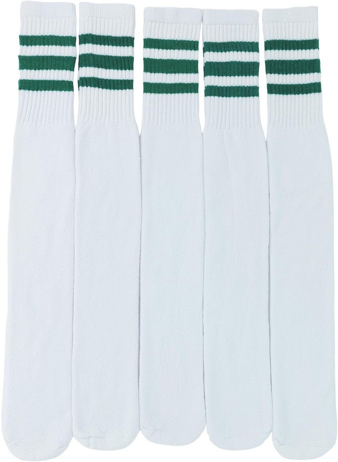 مجموعة جوارب نسائية من ToBeInStyle، 3 أزواج، جوارب طويلة مخططة بألوان مختلفة - خطوط خضراء - Image 4