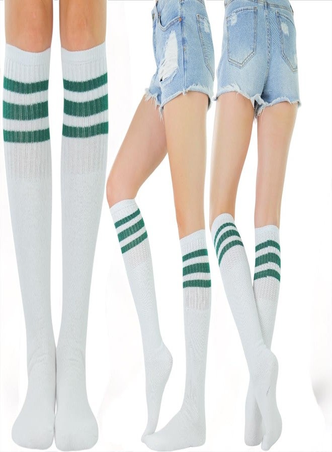 مجموعة جوارب نسائية من ToBeInStyle، 3 أزواج، جوارب طويلة مخططة بألوان مختلفة - خطوط خضراء - Image 2