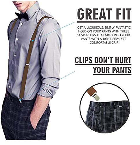 CLOTHERA Light brown Suspender and Velvet Bow Tie Set for Men - Image 2
