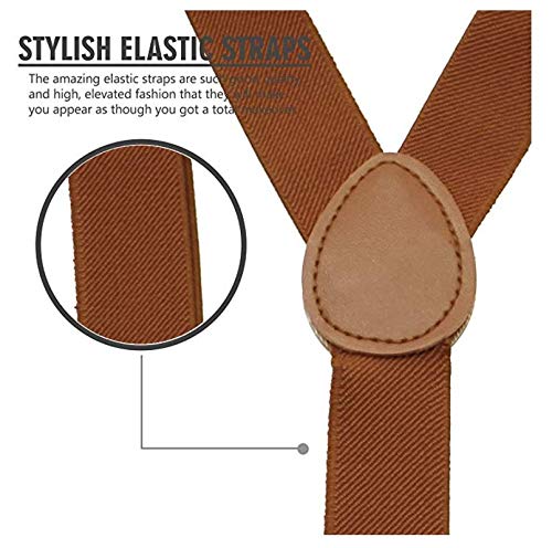 CLOTHERA Light brown Suspender and Velvet Bow Tie Set for Men - Image 3