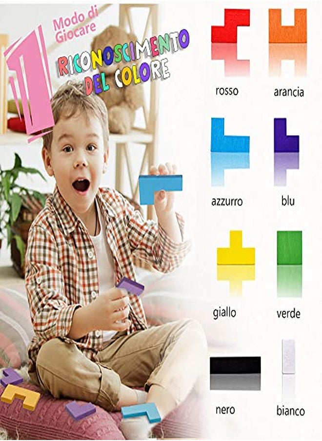 null - Wooden Tangram Puzzle – Brain Game and Building Blocks Set for Children - Image 1