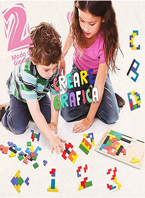 Wooden Tangram Puzzle – Brain Game and Building Blocks Set for Children