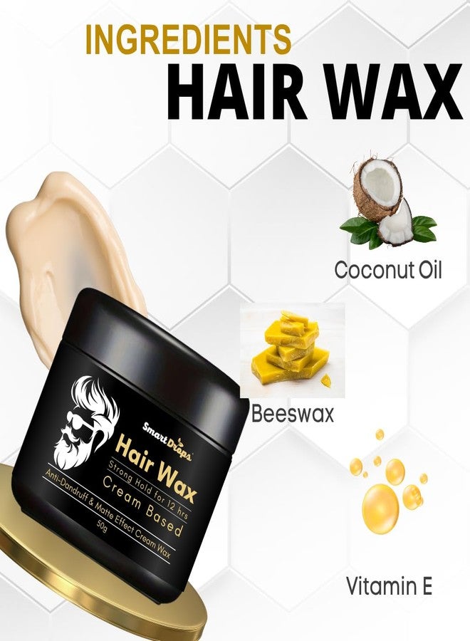 Smartdrops Hair Cream Wax | Hair Wax Men | Styling Wax | Glossy Finish | Shine | Strong Hold | For Men - 50gm | Cream Based Wax - Image 2