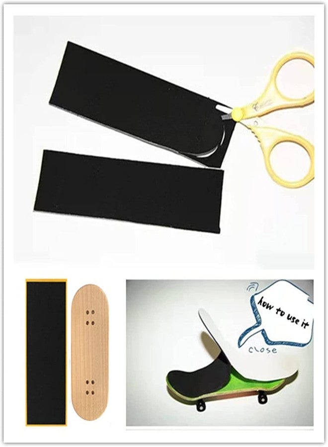 ACFELLE Fingerboard Grip Tape, PRO Quality 8 Sheets Foam Black Wooden Mini Skateboard Strong Adhesive Stickers 110mm x 38mm (8) - Image 5