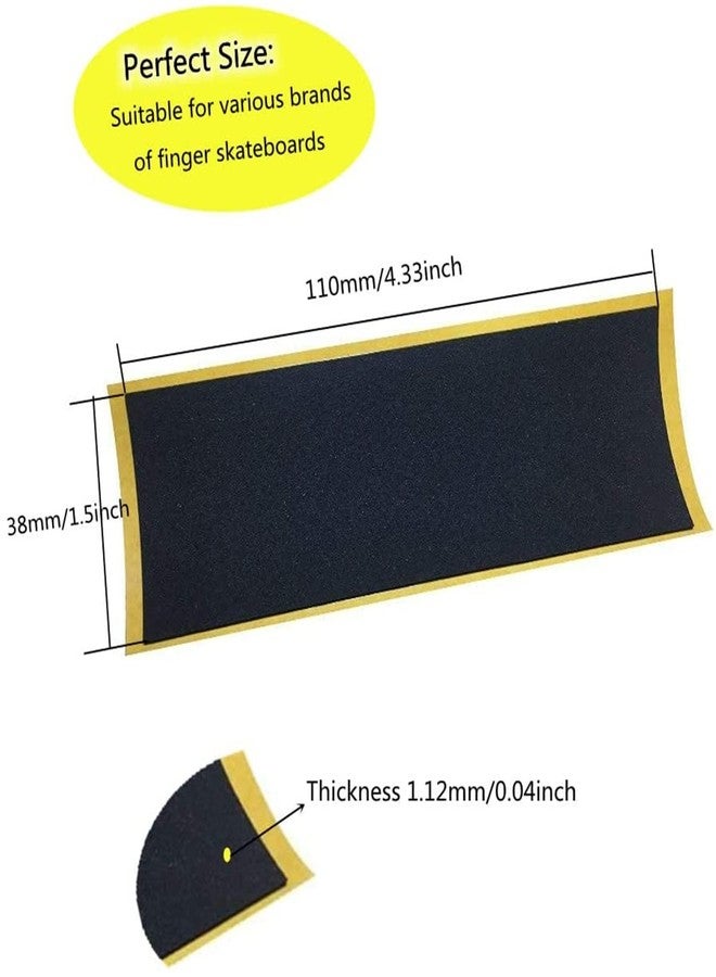 ACFELLE Fingerboard Grip Tape, PRO Quality 8 Sheets Foam Black Wooden Mini Skateboard Strong Adhesive Stickers 110mm x 38mm (8) - Image 2
