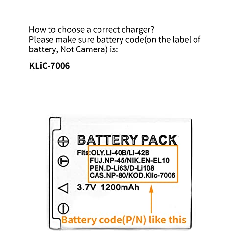 Norifon KLIC-7006 USB Charger for Kodak EasyShare M200, M22, M23, M522, M530, M531, M532, M5350, M5370, M550, M552, M575, M577, M580, M583, M750, MD30 Camera and More - Image 2