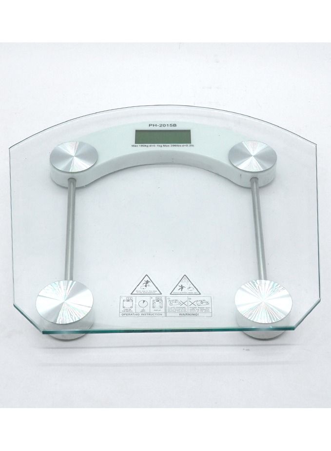 Generic Glass Electronic Weight Scale 180KG Bathroom Gym Smart Scale LCD Display Body Electronic Balance Scale-White  - Image 4
