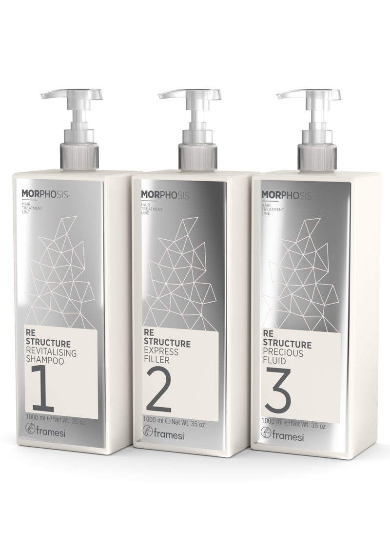 Framesi Morphosis - Morphosis Re-structure Express Filler Kit - 3 x 1000 ML - Image 1