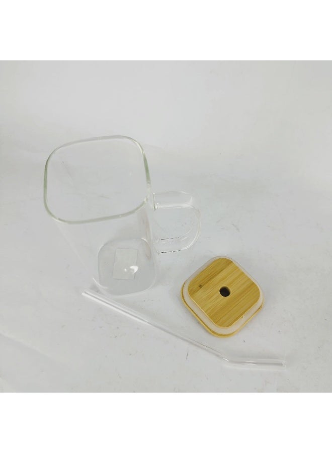 2 high quality glass mugs with a tight lid and a glass straw - Image 5