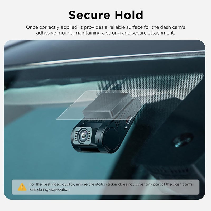 VIOFO 4 x Transparent Plastic Static Windshield Sticker, Compatible with All Dashcam mounts, Zero Damage, Aftermarket Window Tint Friendly Multi usage - Image 5