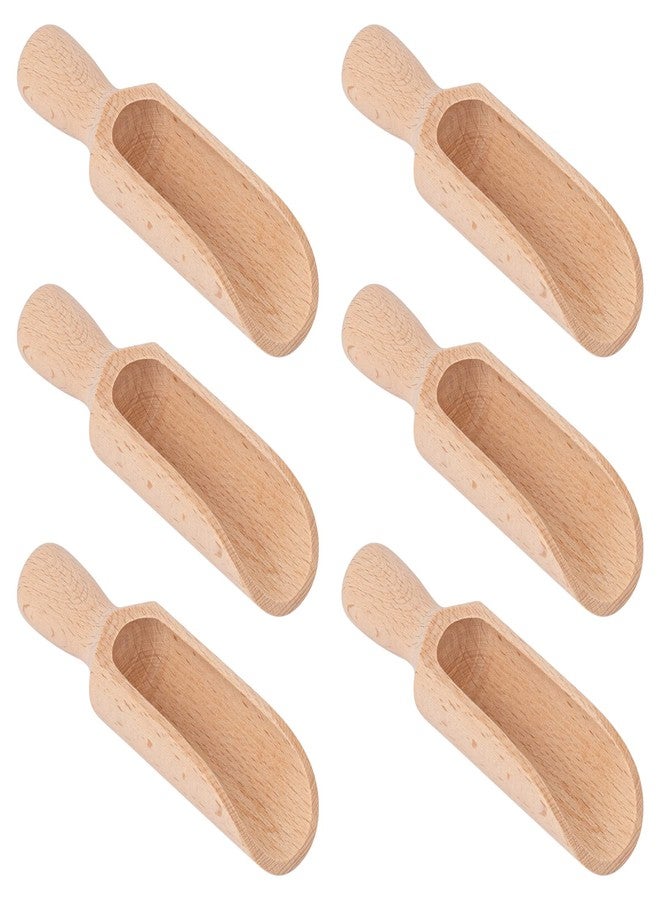 AUEAR, 6 Pack Mini Wooden Scoops Candy Spoons for Tea Coffee Cereal Seasoning Pepper - Image 1