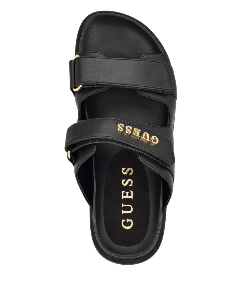GUESS صندل فلات فابولون للنساء من غس، أسود 001، 9 - Image 5