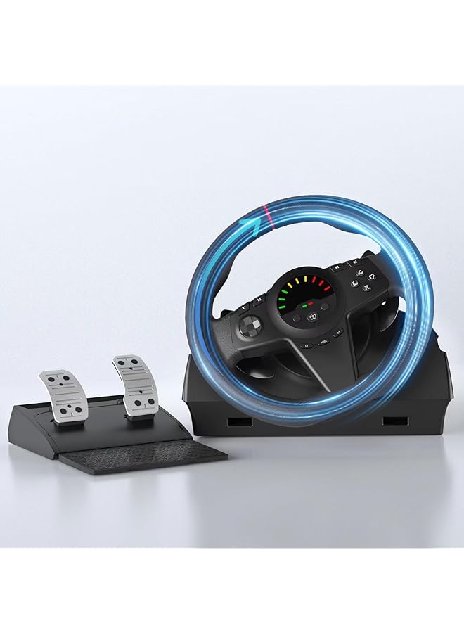 LOVNOV Gaming Racing Wheel 270 Degree Racing Steering Wheel With Pedals And Shifters Driving Force Sim Game Steering Wheel For Pc P3 P4 Xbox One Xbox Series X/S Switch  - Image 1